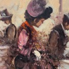 Esplanada parisiense, óleo sobre tela