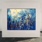 Composição em azul e ouro, acrílico sobre tela