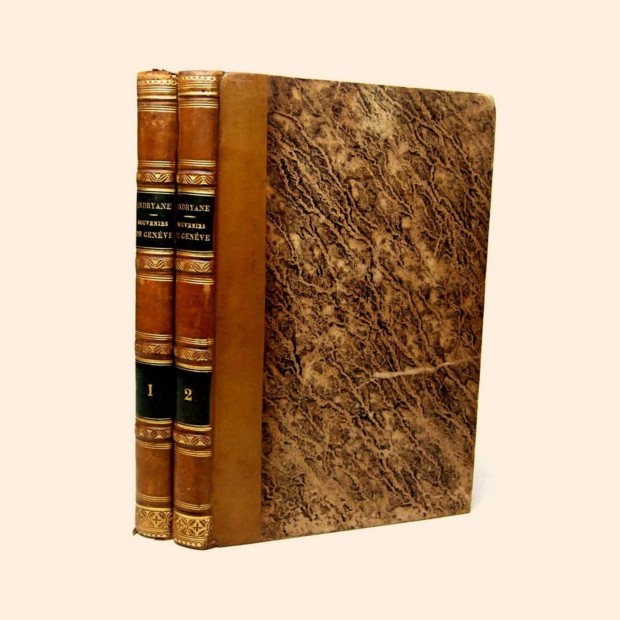 Obra em dois volumes, encadernação inglesa