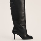 Botas altas de pele preta
