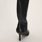 Botas altas de pele preta
