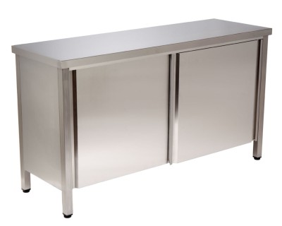 Mesa de trabalho inox totalmente fechada T1 p/medida Climainox