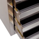 Mesa de trabalho inox c/portas e bloco de 4 gavetas modular MA Climainox