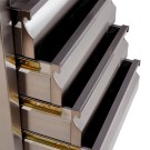Mesa de trabalho inox c/portas e bloco de 4 gavetas modular MA Climainox