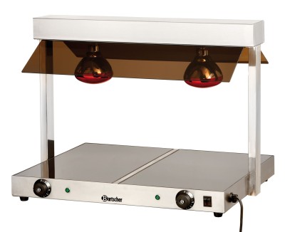 Aquecedor para buffets 2 lampadas e placa vitroceramica Bartscher