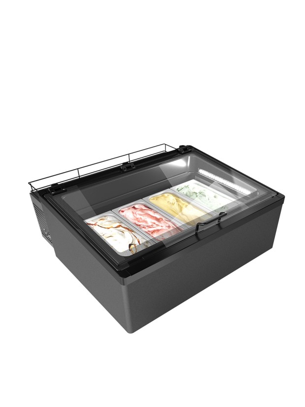 Vitrina de gelados Mini Cream 4 V preto